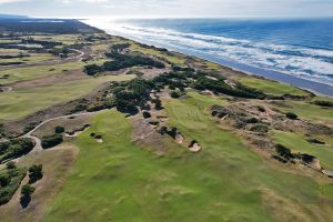 Pacific Dunes 9th Greens Aerial